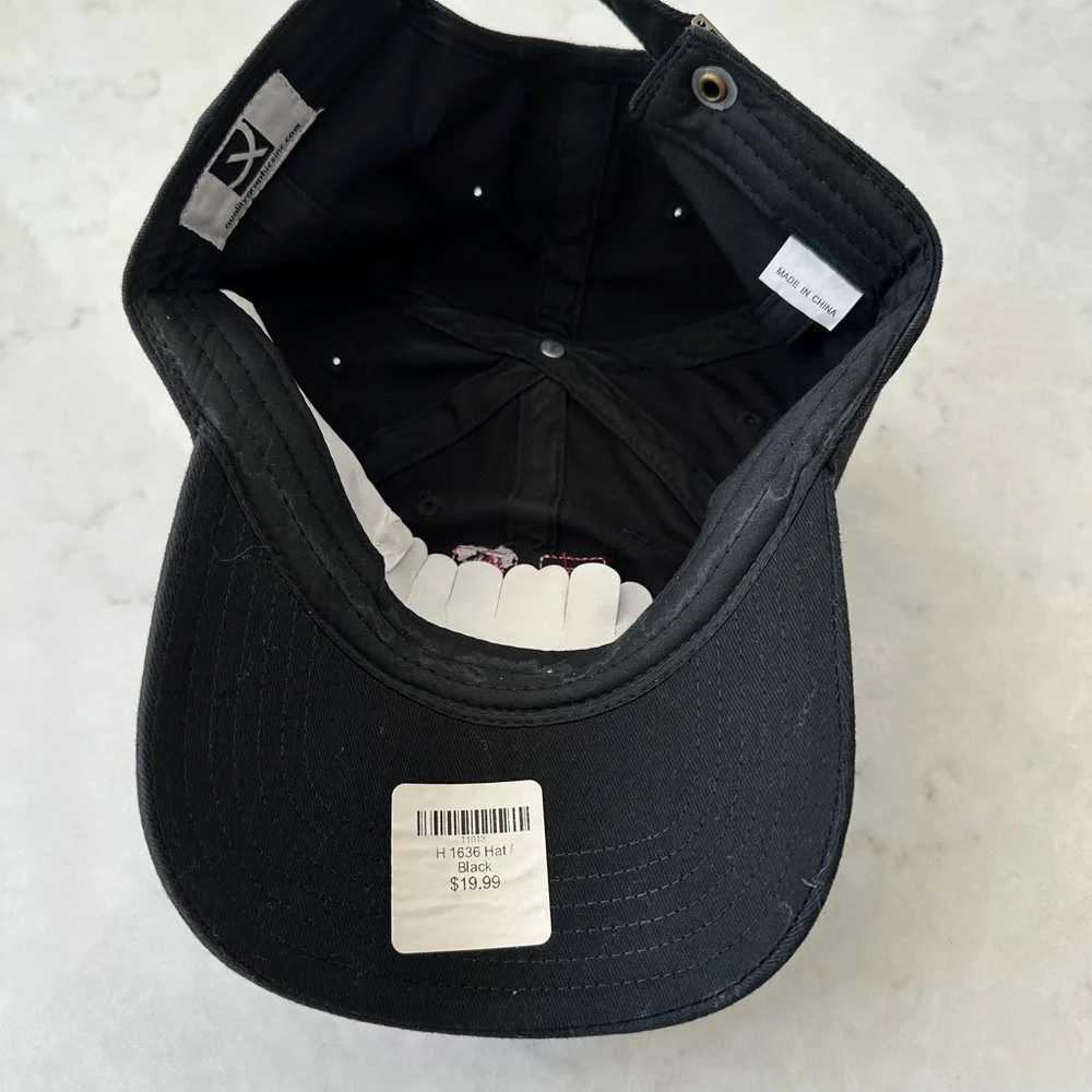 Harvard Adjustable Black Baseball Hat with Red H Logo NWT - Picture 2 of 3